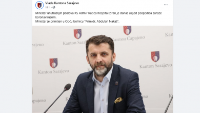 Photo of Katica hospitaliziran zbog posljedica zaraze Covid 19