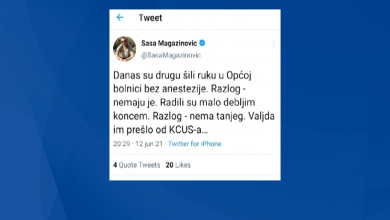 Photo of TVSA/Video: Državni zastupnik Saša Magazinović pojasnio svoju kritiku na rad Opće bolnice: Nikog se ne ruši, treba nam efikasnije zdravstvo
