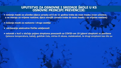 Photo of TVSA/Ovo su detalji Uputstva za prevenciju Covid 19 za osnovne i srednje škole