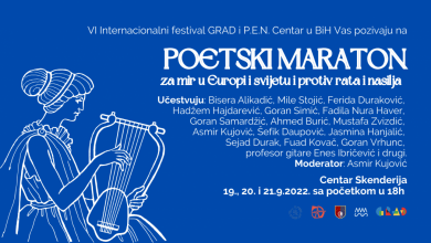 Photo of Sutra počinje Poetski maraton za mir u Evropi i svijetu i protiv rata i nasilja