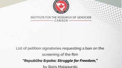 Photo of Institut za istraživanje genocida Kanada poslao peticiju za zaustavljanje promocije filma o bh. entitetu Republika Srpska