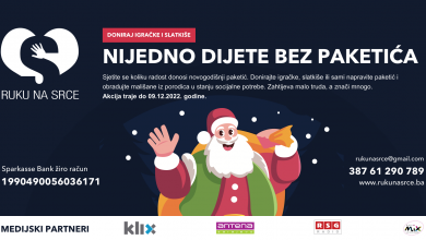 Photo of Nijedno dijete bez paketića -akcija prikupljanja priloga do 9. decembra