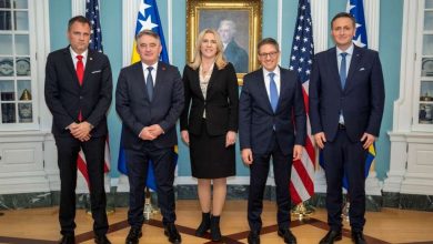 Photo of Članovi Predsjedništva BiH na sastanku sa Cholletom i Karlin