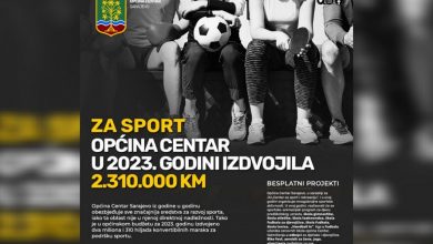 Photo of Općina Centar u 2023. godini izdvojila preko 2 miliona KM za razvoj sporta