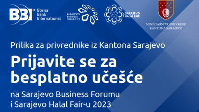 Photo of Poziv privrednicima iz KS za besplatno učešće na Sarajevo Business Forumu i Sarajevo Halal Fairu