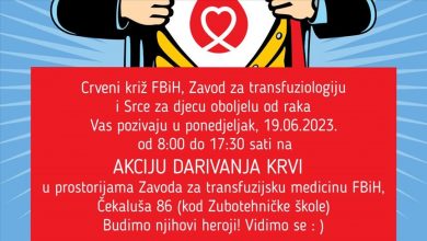 Photo of Udruženje Srce za djecu oboljelu od raka organizuje akciju darivanja krvi