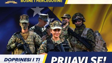 Photo of Raspisan oglas za prijem 400 kandidata za profesionalnu vojnu službu u činu vojnika OSBiH