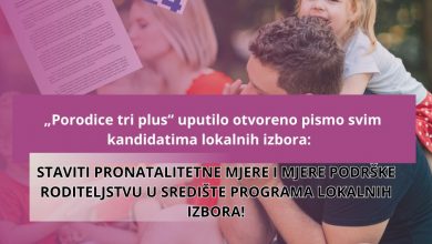 Photo of Udruženje “Porodice tri plus” uputilo kandidatima oktobarskih izbora otvoreno pismo