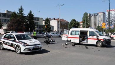 Photo of Saobraćajna nesreća na Pofalićima, motociklista se sudario s vozilom Hitne pomoći