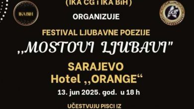 Photo of Prvi internacionalni festival ljubavne poezije ‘Mostovi ljubavi’ 13. juna u Sarajevu