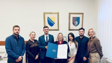 Photo of Ministrici Bošković uručena Studentska deklaracija o miru EUPeace Alijanse