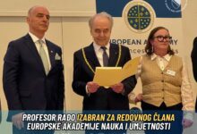Photo of Izet Rađo izabran za redovnog člana Evropske akademije nauka i umjetnosti