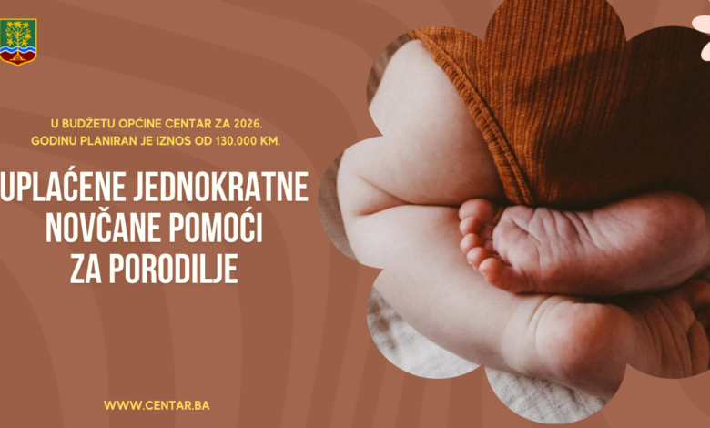 Općina Centar: Na račune 29 porodilja uplaćene jednokratne n