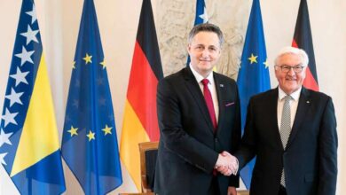 Photo of Bećirović danas u Berlinu s njemačkim predsjednikom Frankom-Walterom Steinmeierom