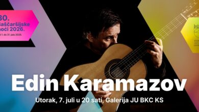 Photo of Baščaršijske noći: Edin Karamazov, nastupa 7. jula u Galeriji JU BKC KS